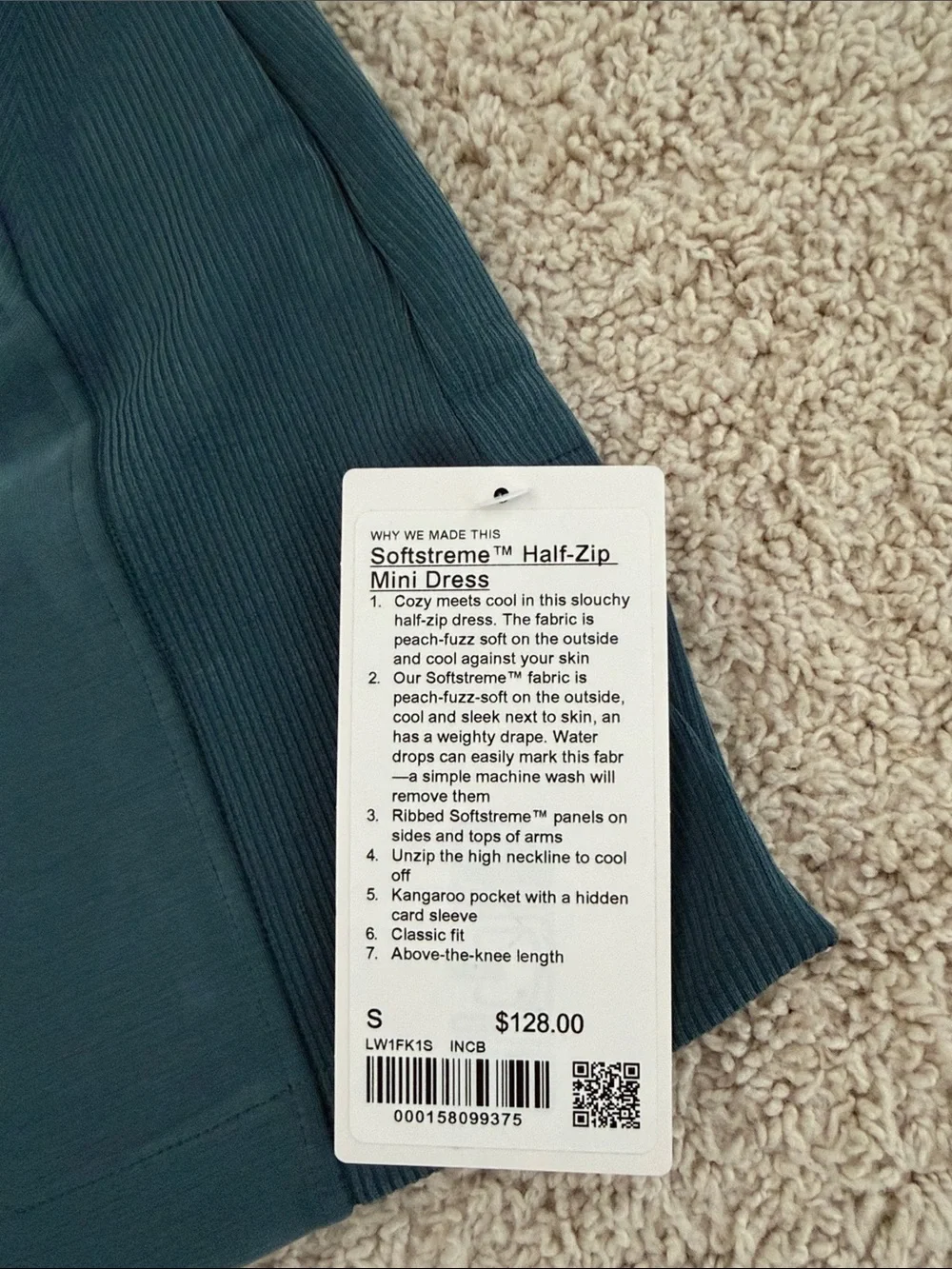 Lululemon Softstreme Half-Zip Mini Dress